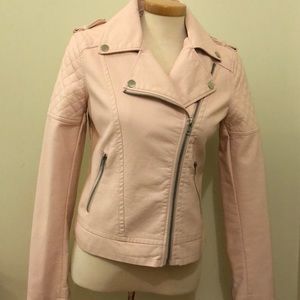 Pink faux leather jacket , Forever 21 , size M